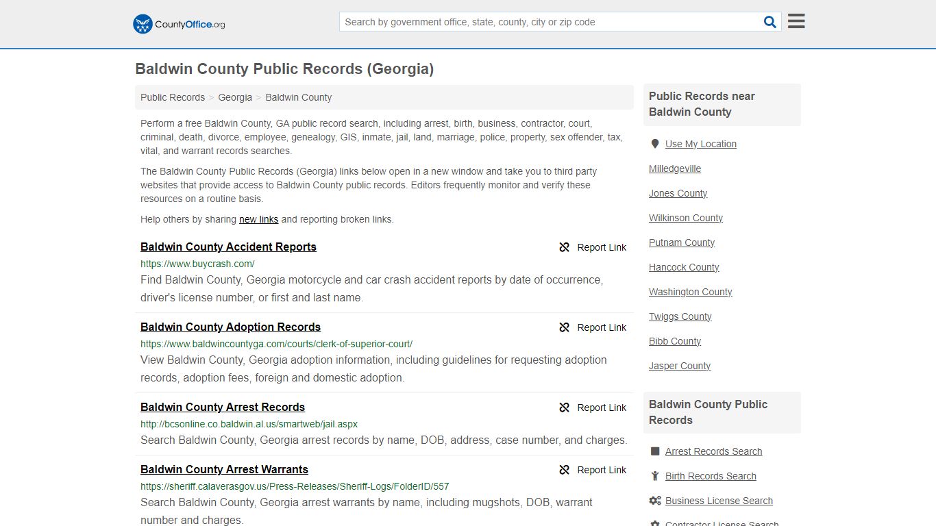Baldwin County Public Records (Georgia) - County Office