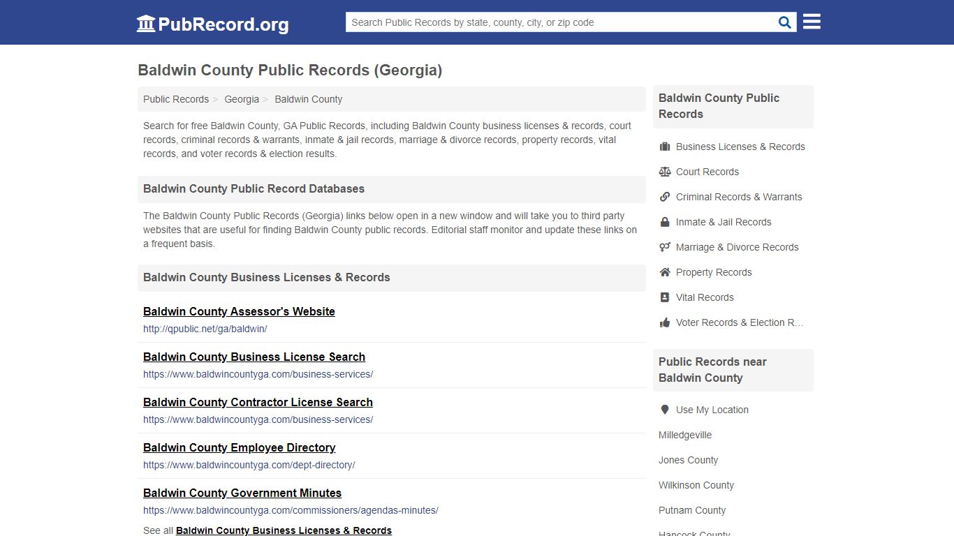 Free Baldwin County Public Records (Georgia Public Records) - PubRecord.org